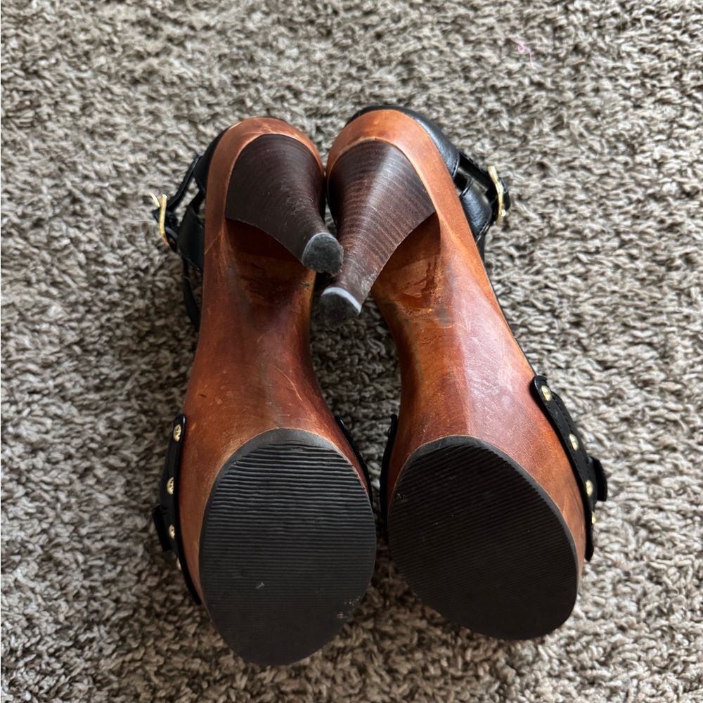 Bakers Black Heels with Gold Buckles - Picture 3 of 4